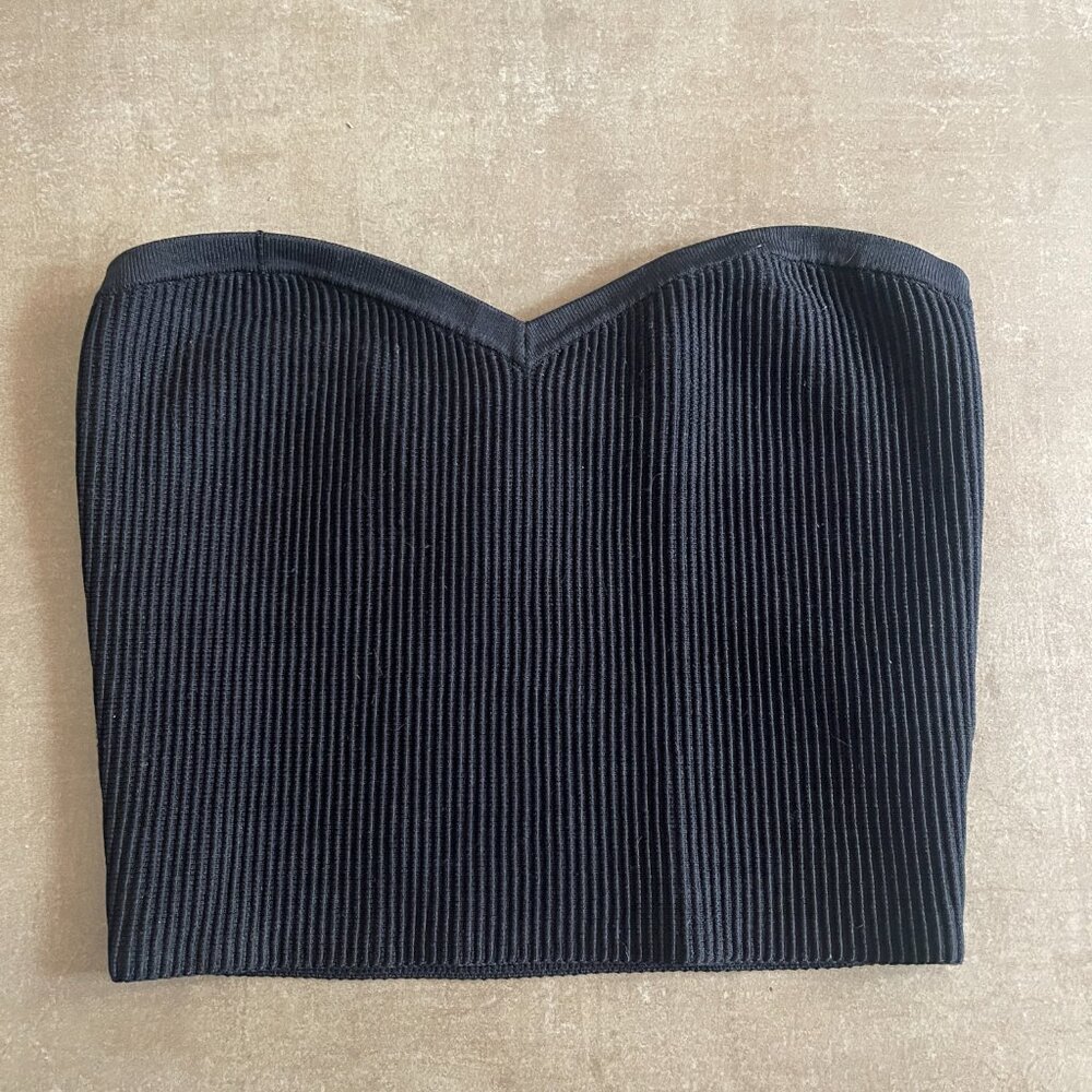 Black Babaton Sweetheart Tube Top, Size Small